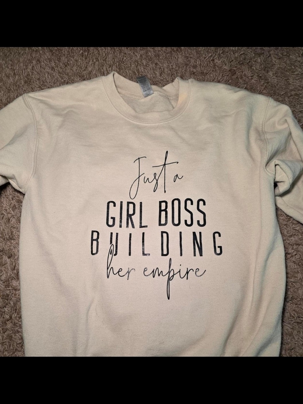Blank Brand Cream "Girl Boss Building Her Empire" Graphic Sweatshirt